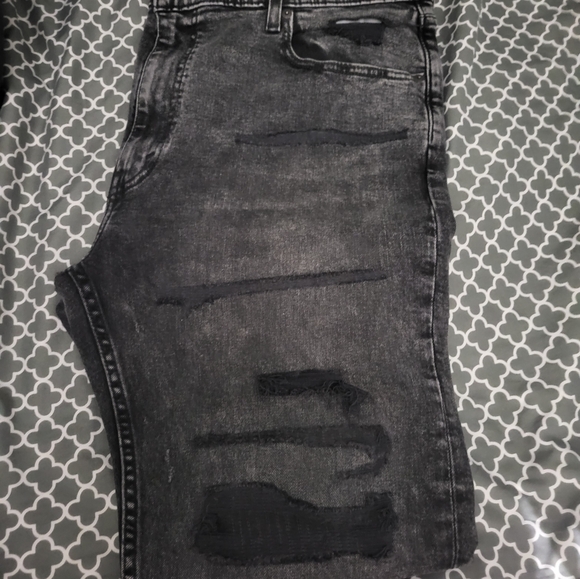 Levis 512 Distressed Slim Jeans. Dark Grey - Picture 4 of 5